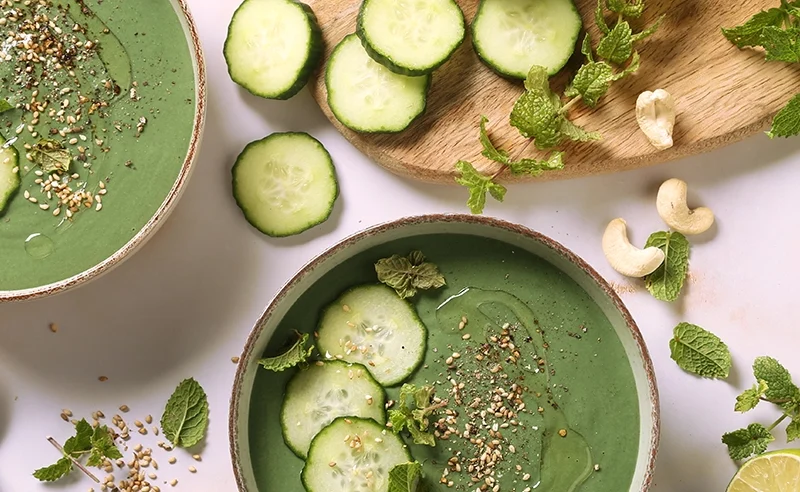 receta crema de pepino con espirulina