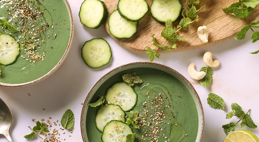 receta crema de pepino con espirulina