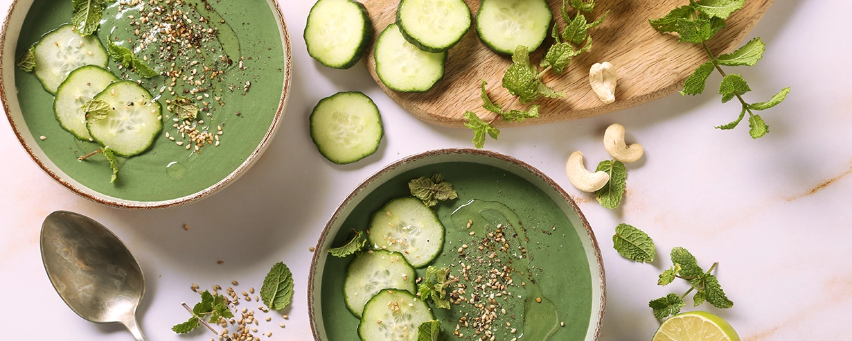 receta crema de pepino con espirulina